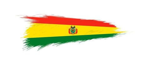 drapeau de Bolivie dans grunge brosse accident vasculaire cérébral. vecteur