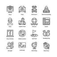 divers vecteur contour icône conception illustration. médical symbole sur blanc Contexte eps dix fichier ensemble 1
