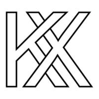 logo signe kx xk, icône double des lettres logotype X k vecteur