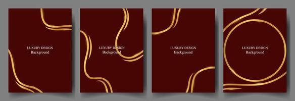 ensemble luxe minimaliste rouge et or conception Contexte vecteur. luxe élégant thème vecteur