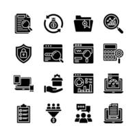 seo développement et commercialisation vecteur solide icône conception illustration. symbole sur blanc Contexte eps dix fichier ensemble 3