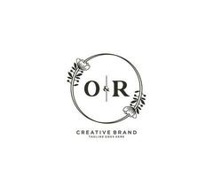 initiale ou des lettres main tiré féminin et floral botanique logo adapté pour spa salon peau cheveux beauté boutique et cosmétique entreprise. vecteur