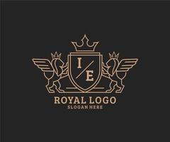 initiale c'est à dire lettre Lion Royal luxe héraldique, crête logo modèle dans vecteur art pour restaurant, royalties, boutique, café, hôtel, héraldique, bijoux, mode et autre vecteur illustration.