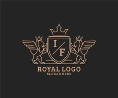 initiale si lettre Lion Royal luxe héraldique, crête logo modèle dans vecteur art pour restaurant, royalties, boutique, café, hôtel, héraldique, bijoux, mode et autre vecteur illustration.