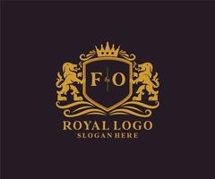 modèle de logo de luxe royal de lion fo lettre initiale dans l'art vectoriel pour le restaurant, la royauté, la boutique, le café, l'hôtel, l'héraldique, les bijoux, la mode et d'autres illustrations vectorielles.