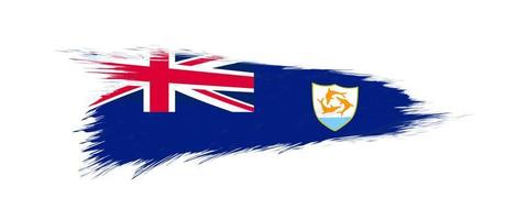 drapeau de Anguilla dans grunge brosse accident vasculaire cérébral. vecteur