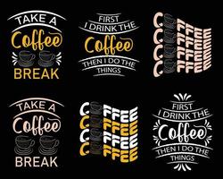 café typographie t chemise conception avec devis, café svg paquet conception vecteur