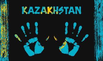 vecteur drapeau de kazakhstan avec une paume