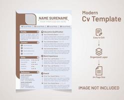 cv cv moderne minimal et professionnel avec vecteur de modèle de conception de lettre de motivation ou de cv