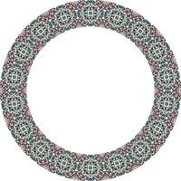 cercle Cadre avec floral motifs dans pastel couleurs sur blanc Contexte vecteur