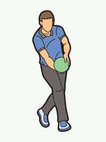 joueur de bowling sport masculin vecteur