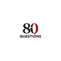 nombre 80 des questions logo conception vecteur