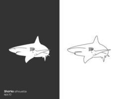 requin poisson silhouette logo illustration vecteur