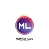 ml initiale logo avec coloré cercle modèle vecteur