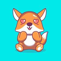 vecteur Renard séance sous le choc mignonne Créatif kawaii dessin animé mascotte