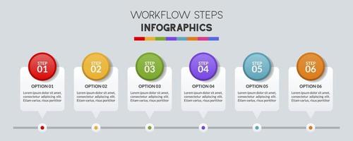 infographie conception modèle et Icônes avec 6 les options ou 6 pas vecteur