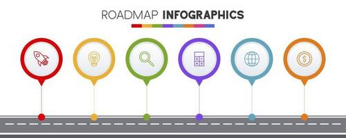 infographie conception modèle et Icônes avec 6 les options ou 6 pas vecteur