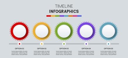 infographie conception modèle et Icônes avec 5 les options ou 5 pas vecteur