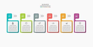 modèle de connexion infographique flèche moderne avec 6 options vecteur