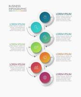 modèle de flèche infographique fine ligne avec 7 options vecteur