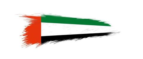 drapeau de uni arabe émirats dans grunge brosse accident vasculaire cérébral. vecteur