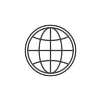globe vecteur concept rond contour icône ou signe
