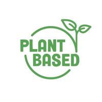 plante basé logo. circulaire forme base avec plante feuille. végétalien et végétarien amical badge. vecteur