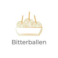 délicieux néerlandais boules amères Facile ligne art illustration logo vecteur