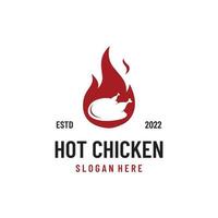 chaud poulet et poulet jambe logo modèle conception, logo pour restaurant, frit poulet, rapide nourriture et entreprise. vecteur