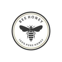 biologique mon chéri abeille ferme logo modèle design.logo pour entreprise, mon chéri boutique, herbes, étiquette. vecteur