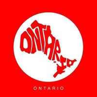 Ontario carte caractères art. Ontario typographie carte. vecteur