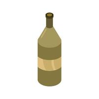 bouteille de vin isométrique sur fond vecteur