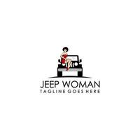 jeep avec africain fille vecteur