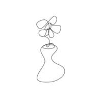 dessin au trait minimaliste de fleur. dessin au trait simple. illustration de dessin au trait continu pour la décoration imprimable d'art mural vecteur