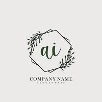 ai initiale beauté floral logo modèle vecteur