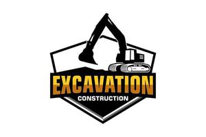 excavatrice logo modèle vecteur. lourd équipement logo vecteur pour construction entreprise.