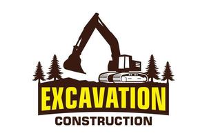 excavatrice logo modèle vecteur. lourd équipement logo vecteur pour construction entreprise.