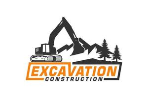 excavatrice logo modèle vecteur. lourd équipement logo vecteur pour construction entreprise.