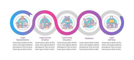 modèle d & # 39; infographie vectorielle de catégories de services juridiques vecteur