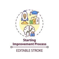 icône de concept de processus d & # 39; amélioration de démarrage vecteur