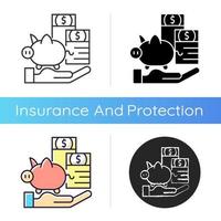 icône d & # 39; assurance protection de paiement vecteur