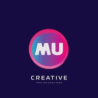 mu initiale logo avec coloré modèle vecteur. vecteur