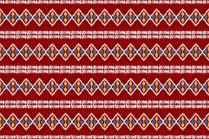 bel art de motif tribal ethnique. modèle sans couture rouge ikat ethnique. style américain et mexicain. vecteur