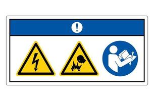 Avis de signe de symbole de danger de choc électrique sur fond blanc vecteur