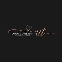 initiale Utah féminin logo collections modèle. écriture logo de initiale signature, mariage, mode, bijoux, boutique, floral et botanique avec Créatif modèle pour tout entreprise ou entreprise. vecteur