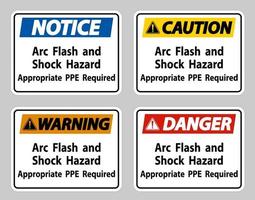 arc électrique et risque d'électrocution EPI appropriée requise vecteur