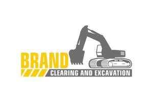 excavatrice logo modèle vecteur. lourd équipement logo vecteur pour construction entreprise.