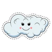 mignonne nuage dessin animé illustration graphique vecteur