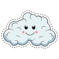 mignonne nuage dessin animé illustration graphique vecteur