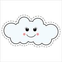 mignonne nuage dessin animé illustration graphique vecteur